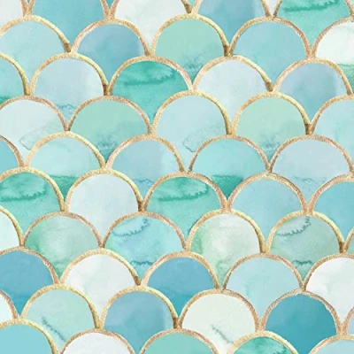 Afbeelding van 20 servetten gouden bogen turquoise tafeldecoratie decoupage servettechniek 33 x cm
