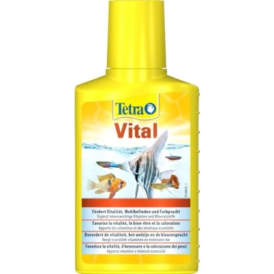 Afbeelding van TetraVital waterverzorging (om de vitaliteit, het welzijn en kleur van siervissen te bevorderen, vult vitale vitamines voedingsstoffen aan), fles 100 ml
