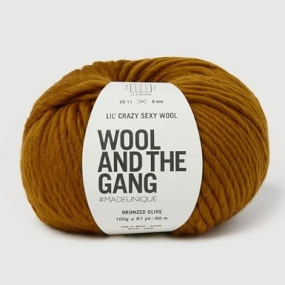 Afbeelding van Wool and the Gang, Lil&#039; Crazy Sexy Wol, Gebronsde Olijf, 100g, Chunky