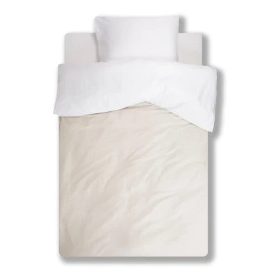 Afbeelding van Dekbedovertrek Yumeko Double Face White Sandy Satijn 200 x / 220 cm 2 Persoons