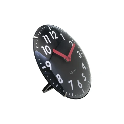 Afbeelding van Tafelklok Nextime Duomo Mini 20 cm zwart gebolde glazen lens
