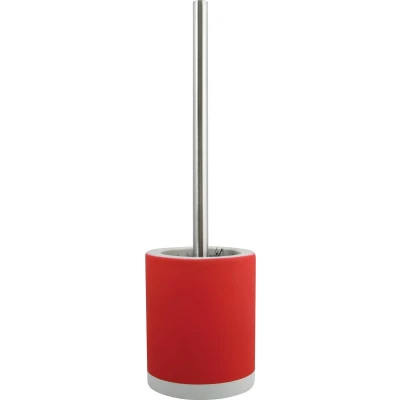 Afbeelding van MSV Shine Toilet/wc borstel houder keramiek/metaal rood 38 cm Toiletborstels