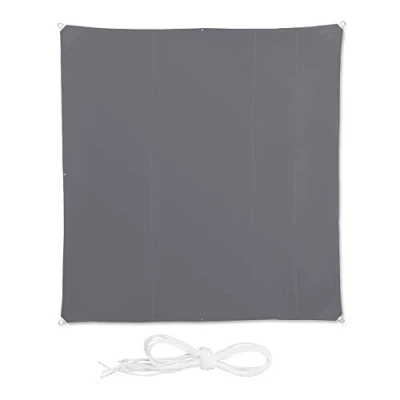 Afbeelding van Relaxdays schaduwdoek vierkant antraciet zonwering balkon weerbestendig uv bescherming 5 x m