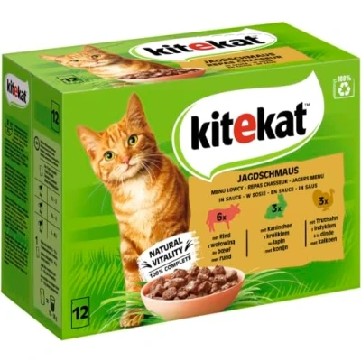 Afbeelding van 15% Korting! Kitekat Maaltijdzakjes 24/48 x 85 g Kattenvoer Jachtfestijn in saus (48 g)