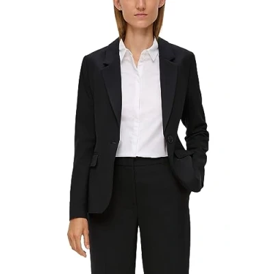 Afbeelding van s.Oliver BLACK LABEL getailleerde blazer zwart