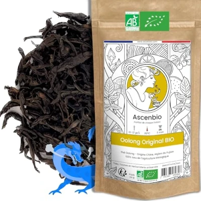 Afbeelding van Ascenbio Oolong thee origineel biologisch 180 g los bereid en verpakt in Frankrijk afbreekbare verpakking