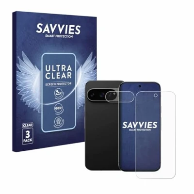 Afbeelding van Savvies (6 Stuks) Schermbeschermer voor Google Pixel 9 Pro (Voor+Camera) Screen Protector Ultra Transparant
