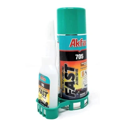 Afbeelding van Secondelijm met sproei activator. Superlijm kleefversneller. Professionele alleslijm hoge hechtsterkte (100gr lijm 400 ml spray)