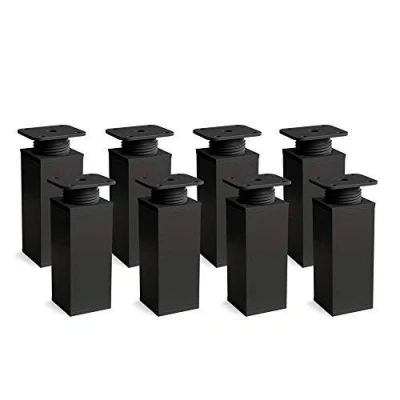 Afbeelding van sossai® design meubelpoten MFV1 set van 8 in hoogte verstelbaar Vierkant profiel: 40 x mm Kleur: zwart mat Hoogte: 100 (+ 20 mm) Inclusief hoogwaardige houtschroeven