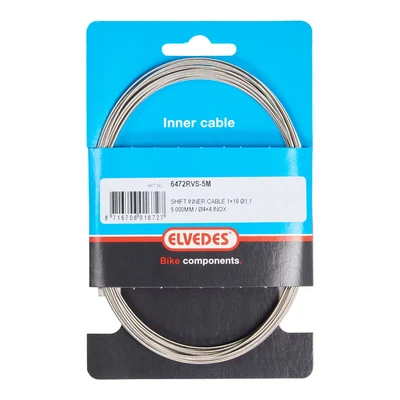 Afbeelding van Elvedes Schakel binnenkabel 5000mm RVS ø1,1mm / SRAM N nippel (op kaart)