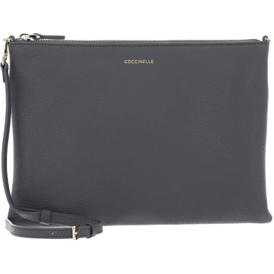 Afbeelding van COCCINELLE Leren Schoudertas Best Crossbody Bag Grafite Grijs