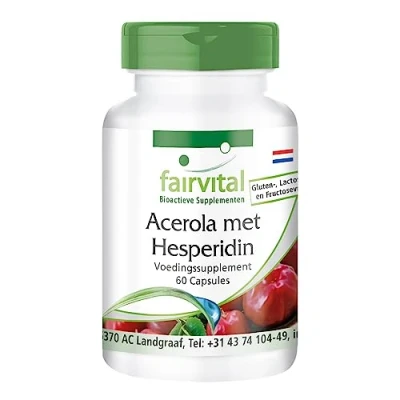 Afbeelding van Fairvital Acerola met hesperidine VEGAN 60 capsules vitamine C en grapefruitpitten extract