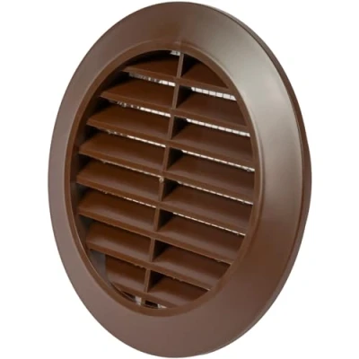 Afbeelding van Vent Systems 80 mm bruin ventilatieafdekking, ronde ventilatiesleuven, barbecueafdekking, geïntegreerde insectenbescherming, HVAC ventilatieopeningen voor badkamer, thuiskantoor en keuken