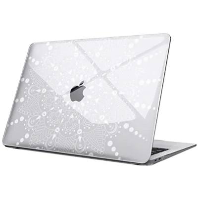 Afbeelding van Fintie Hoes Compatibel met MacBook Air 13 A2337 M1/A2179/A1932 (2018 2020 Laat los), Hoogwaardige Beschermhoes Snap Case 13&quot; Retina Display Touch ID, Floral Blue