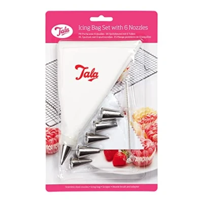 Afbeelding van Tala Luxe Spuitzak, 6 Spuitmondjes, Wit