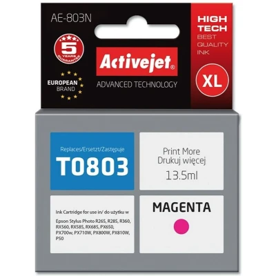 Afbeelding van Activejet AE 803N inkt (vervanging voor Epson T0803; Supreme; 13,5 ml; magenta)