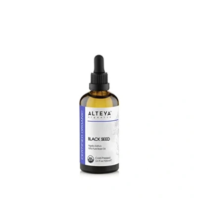 Afbeelding van Alteya biologische zwarte komijnolie 100 ml USDA gecertificeerde dragerolie, koudgeperste 100% pure Nigella Sativa basisolie