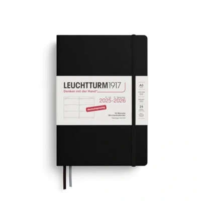 Afbeelding van LEUCHTTURM1917 372627 weekkalender medium (A5) 2026, 18 maanden 07.2025 12.2026, hardcover, zwart, Duits