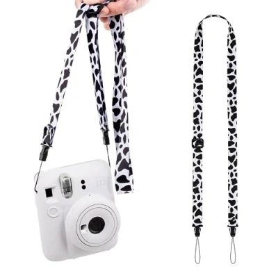 Afbeelding van VOVMOEYA Kindercamerariem, kindercamera Draagriem, Leuke riem voor Compatibel met Fujifilm Instax Mini 12/11/9/8/7+ Polaroid Camerariem Melk