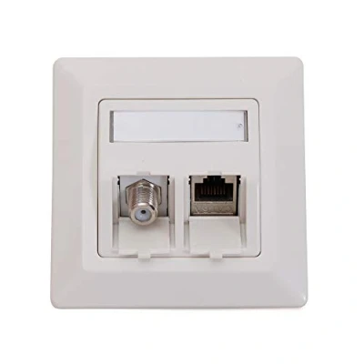 Afbeelding van Logilink Set Keystone Onderspoeldoos Zuiver Wit + 1 Model F BEUK MODUEL RJ45 BOEK