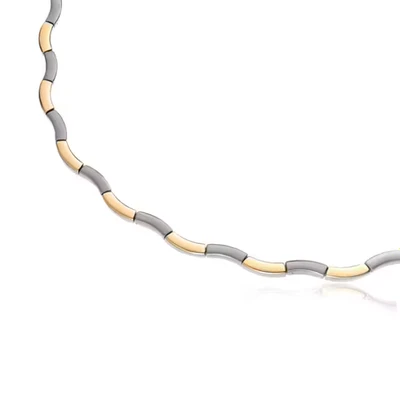 Afbeelding van Boccia 0844 02 Ketting Golf titanium zilver en goudkleurig 45 cm