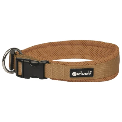 Afbeelding van Petlando Hondenhalsband Mesh Cognac Klikhalsband 40 45/2.5 cm