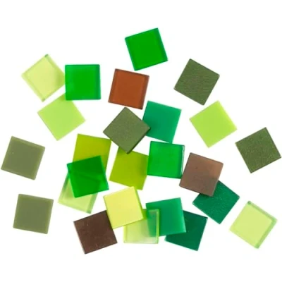 Afbeelding van Creativ Company Mini Mozaiek Groen Glitter 10x10mm, 25 gram