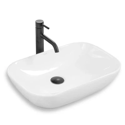 Afbeelding van REA Claudia Opzetwastafel Waskom 51 x 34 13 cm Glans Wit