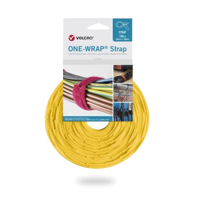 Afbeelding van Velcro ONE WRAP kabelbinder Losmaakbare Polypropyleen (PP), Klittenband Geel 100 stuk(s)