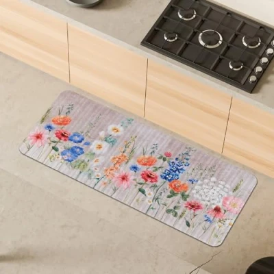 Afbeelding van Comart, Austin Keukentapijt, van polyester, bedrukt, antislip, lentemotief, 50 x 130 cm