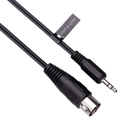 Afbeelding van 5 DIN MIDI tot 3.5mm AUX TRS jack AUDIO Kabel, pin Stero Plug compatibel met Smartphones, PC notebooks, Ampifiers, HI FI, Ondersteunt Analoog Geluidssignaal (L/R + massa) 1.5m