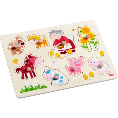 Afbeelding van Haba houten Inlegpuzzel Oma Linda&#039;s Dieren 8 stukjes