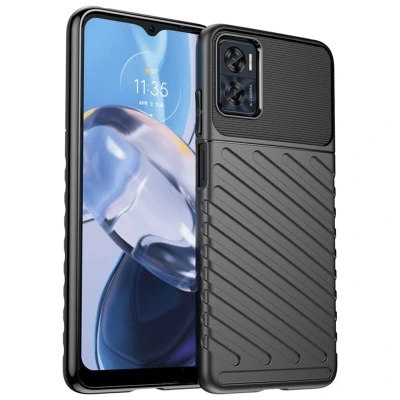 Afbeelding van Motorola Moto E22 Hoesje Siliconen en TPU (zacht) iMoshion Softcase/Backcover Zwart Telefoonhoesje Shockproof/Valbescherming