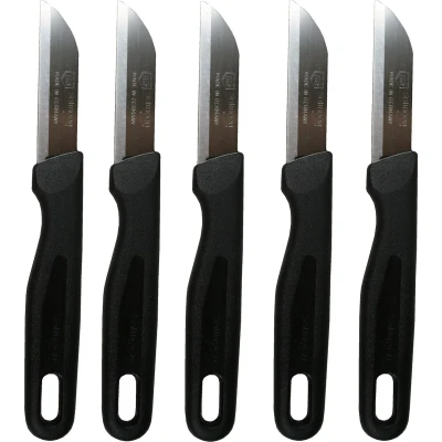 Afbeelding van Solingen Schilmesje RVS Glad 16 cm met Ophangoog Zwart 5 Stuks