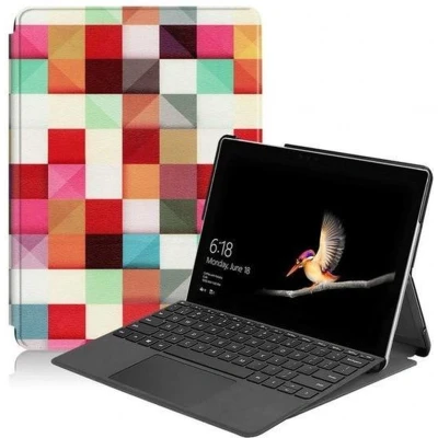 Afbeelding van Case2go Tablet Hoes geschikt voor Microsoft Surface Go 2 Tri Fold Book Case Blocks