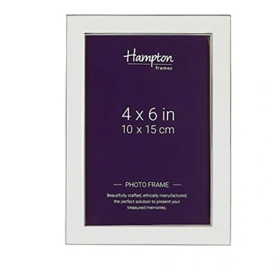Afbeelding van Hampton Frames ANNABEL Zilveren Plaat Fotolijst met Wit Emaille Inlay 4x6 (10x15cm) ANN46WH