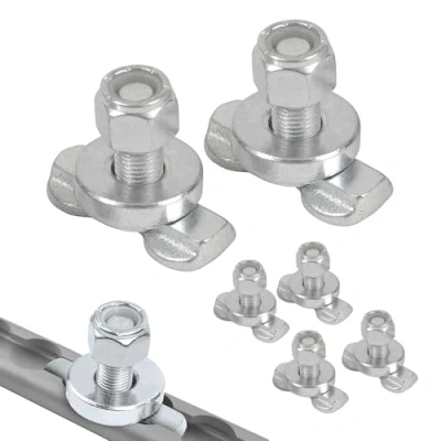 Afbeelding van Oldbones L Track Dubbele Lug schroefdraad Stud Fitting, Rail Tie Down Anker voor gesloten aanhangwagens, vrachtbestelwagens, luchtvaartmaatschappij schroef mount M10 x 30 mm, exclusief