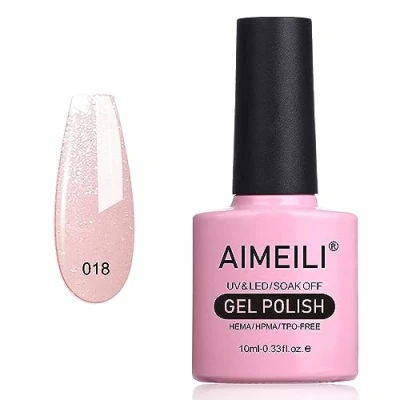 Afbeelding van AIMEILI Gel Nagellak UV LED Gellack Soak Off Polish Sparkle Grapefruit (018) 10ml