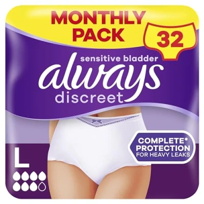 Afbeelding van Always Discreet Pants Large Plus 6 (4 x 8 stuks)