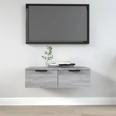 Afbeelding van Wandkast 68x30x20 cm bewerkt hout grijs sonoma eikenkleurig