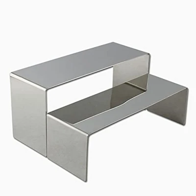 Afbeelding van Handtas en Schoen Display Set van 2 Spiegel Zilver Roestvrij Staal
