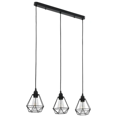 Afbeelding van Plafondlamp met diamantvormig 3xE27 zwart
