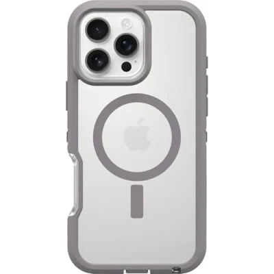 Afbeelding van OtterBox Defender Series XT MagSafe hoes voor iPhone 16 Pro Max, schokbestendig, valbestendig, ultrarobuust, 7x getest volgens militaire standaard, Transparent/Grijs