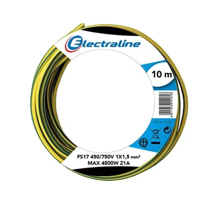 Afbeelding van Electraline 13101 aderkabel FS17, doorsnede 1 x 1,5 mm², geel/groen, 10 m