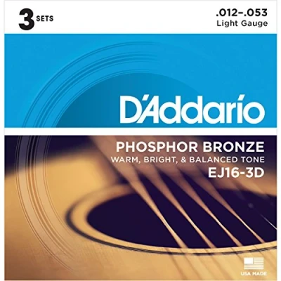 Afbeelding van D&#039;Addario Ej16 3D Fosforbronzen Lichte Akoestische Gitaarsnaren, 3 Stuks, Phosphorbronze