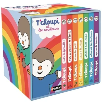 Afbeelding van Ma petite bibliothèque des couleurs T&#039;choupi : 7 histoires pour découvrir les dès 2 ans: Coffret en 8 volumes Vive la famille ! ; Sur le ... Observe baleines Apprenti sorcier