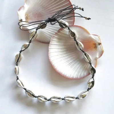 Afbeelding van Choker schelpjes zilver