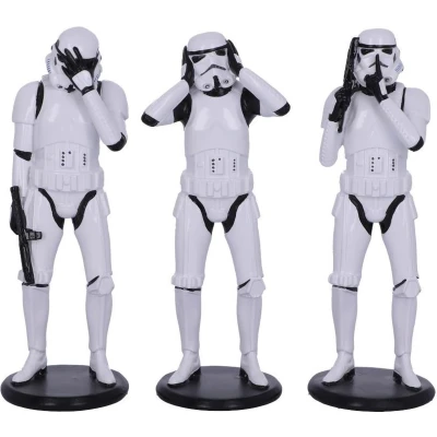 Afbeelding van Nemesis Now Drie Wijze Stormtroopers Beeldjes Wit 14cm
