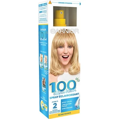 Afbeelding van Garnier 100% Ultra Blond Spray Ã‰claircissant Naturel &amp; Progressif, Effets Méchés, Cristal Soleil, 125 ml