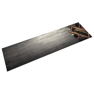 Afbeelding van Keukenmat wasbaar wijnflesprint 60x300 cm fluweel